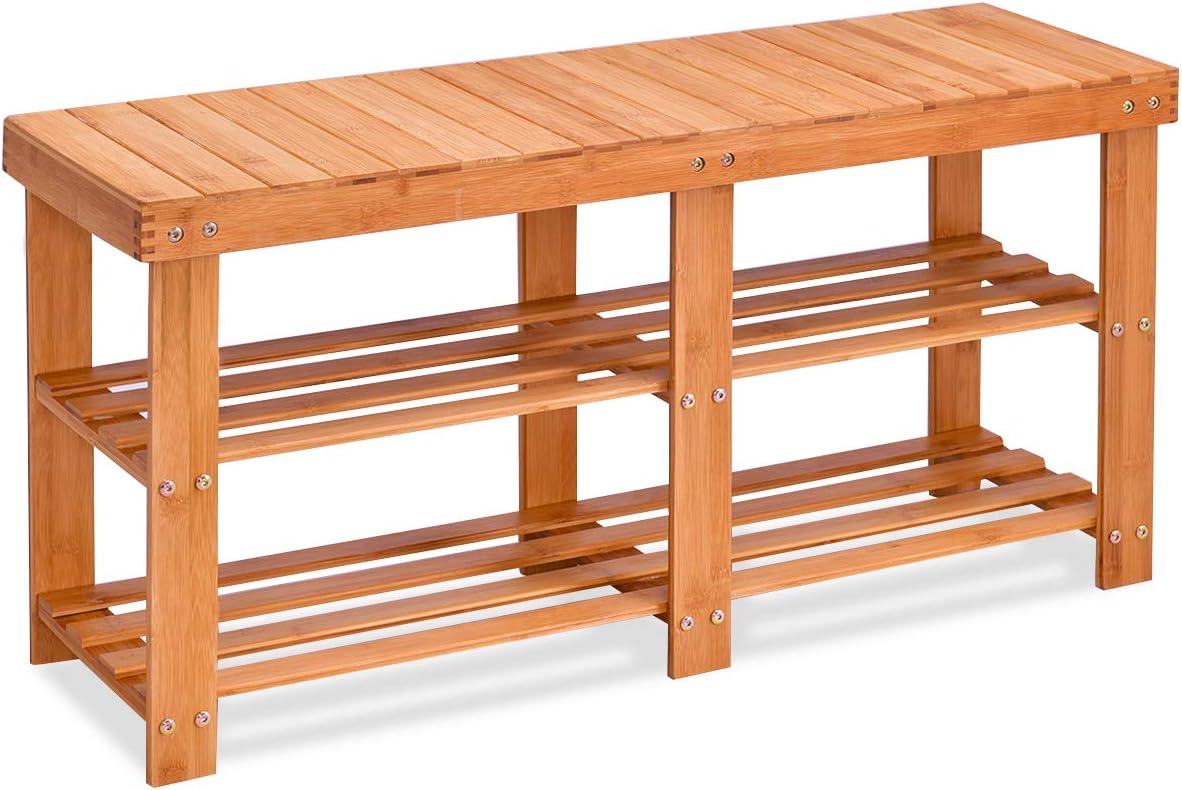 Best 2 Tier Bamboo Bench Shoe Rack