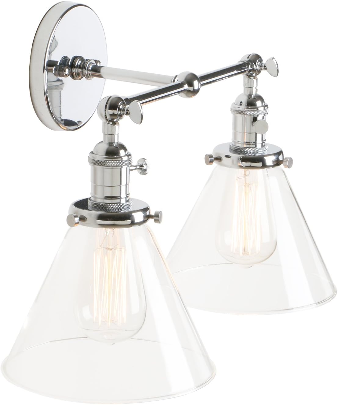Pathson Stylish Vintage Industrial Edison Double Wall Lights Loft Bar