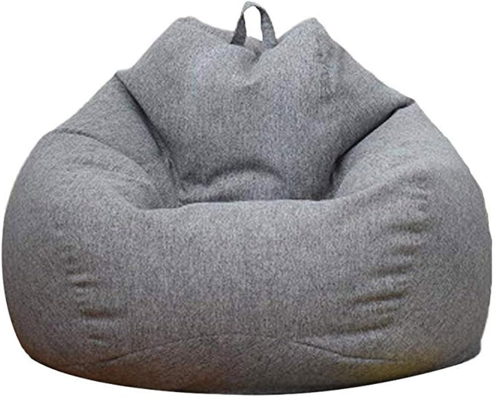 LAHappy Stuffed Storage Bird's Nest Bean Bag Chair for Kids Beanbag Cover Stuffed Animal Storage Or Memory Foam Soft Premium Corduroy Covers (Warm Gray)