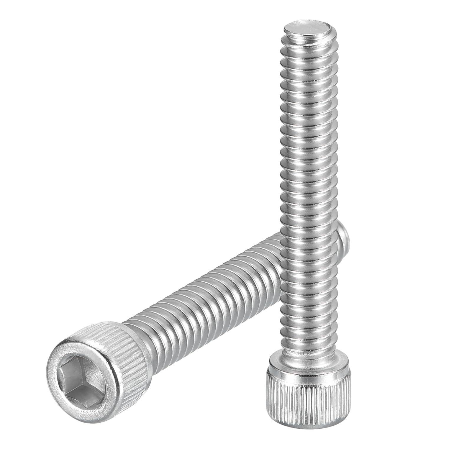 uxcell Hex Socket Bolts (1/4"-20x1-1/2"), 304 Stainless Steel Hex Socket Drive Screws, Silver Tone, 25 Pcs
