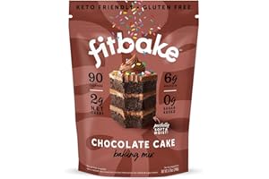 FitBake Chocolate Cake Baking Mix | 2g Net Carbs | Keto Friendly Low Carb Food | No Added Sugar Keto Snack | Zero Sugar & Gluten Free Desserts | Naturally Sweetened Cake Mixes Keto Food 8.75oz