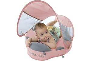 Preself Baby Float Swim Trainer Over UPF 50+ Sun Canopy Ladybug Mambobaby Infant Soft Solid Infant Pool Float (Pink)