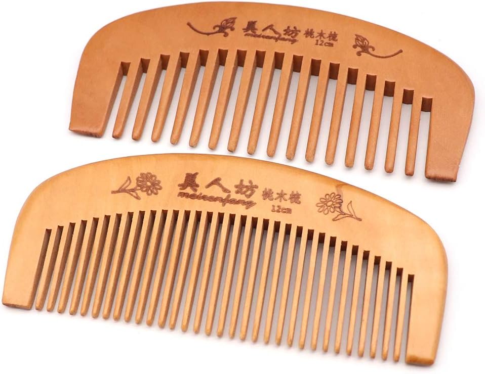 Handmade Wooden Hair Comb for Curly Wide Toothed Wooden Comb Anti Static and Barrier Free Hand Brushing Beard Hair Suitable for Women Male Static Natural Wood Sandalwood Comb