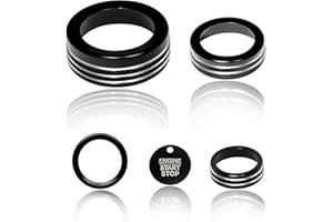 BORUIEN for Ford Maverick 2025 Accessories Interior Decor Gear Shift 4WD Engine Start Stop Headlight Volume Radio Control Switch Center Consoles Knob Cover 5Pcs Aluminum Alloy (Black, 2025-Up)