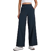 CRZ YOGA Stretch Wide Leg Casual Pants for Women 30" High Waisted Dress Work Water Resistant Travel Trousers