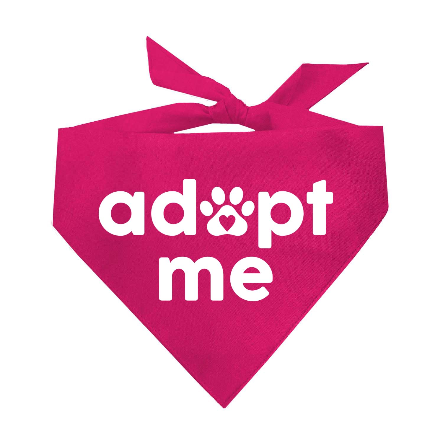 Adopt Me Dog Bandana | 100% Cotton Triangle | Adjustable for Dogs Adoption Event Prop Photoshoot | Hot Pink One Size (326) GB
