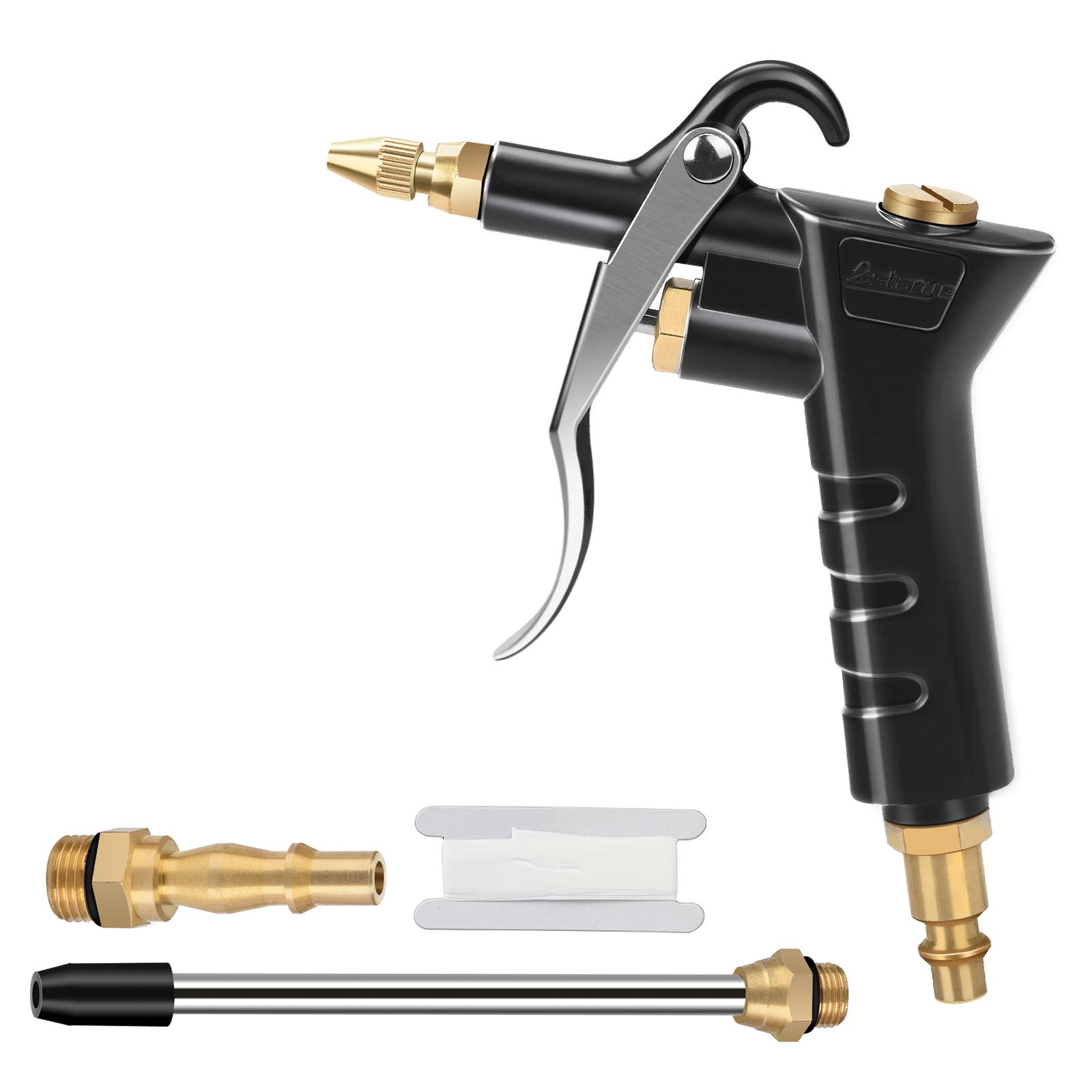 Profiwoab Air Blow Gun, Air Compressor Tools with Extension Nozzle & 1/4" NPT and 1/4" BSP Connector,Air Duster Cleaning Tool for Compressor Professional
