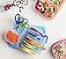 3 Compartment Containers - Reusable Bento Lunch box & Divided Food Storage (4 Pack) With Multi Colored Lids - Sunsella Buddy Box (Not Leakproof)