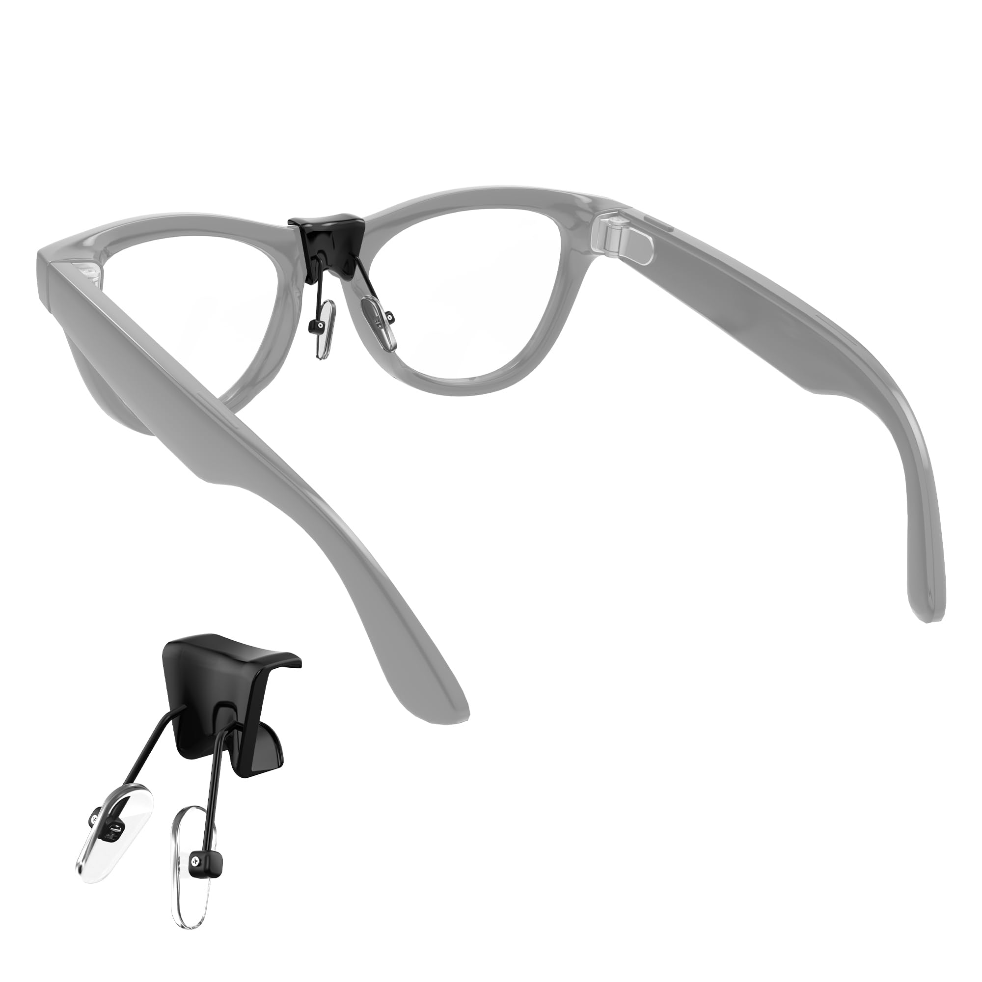 Photo 1 of HIBLOKS Eyeglass Nose Pads Compatible with Ray-Ban Meta Wayfarer/Gen 2 & Skyler/Gen 2 Smart Glasses Accessories, Silicone Anti Slip Clip-on Glasses Nose Holder for Meta Smart Sunglasses (Split Type)