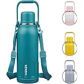BJPKPK Insulated Water Bottle 50oz Stainless Steel Water Bottles with Handle and Lid Dishwasher Safe Metal Thermal Flask for Traveling,Laguna