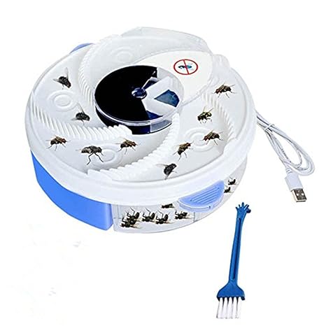 Automatische elektrische UV Purple Light Trap Gerät Insektenvernichter + USB-Kabel + Pinsel-Tool (Blue)