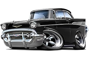 FATCAT WALL GRAPHICS 1957 Chevy Belair Wall Decal 2ft Long Car Sport Classic Vintage Graphic Sticker Photo Man Cave Garage Boys Bedroom Decor