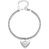 VIMIEW Heart Beads Womens Inspired Bracelets Adjustable Taylor Quotes Bracelets Friendship & Family Jewelry Birthday Valentines Gifts for Women Daughter Sister Bestfriend.