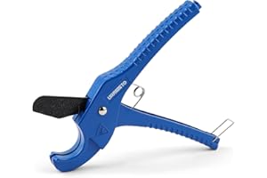 URASISTO Ratchet-type Pipe and PVC Cutter, One-hand Fast Pipe Cutting Tool for Cutting 1-1/4 inch PVC PPR Plastic Hoses and Pipe, Suitable for Home Working and Plumber