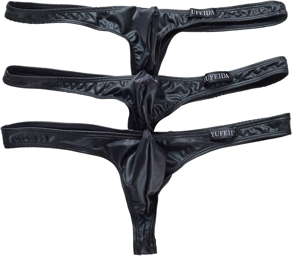 YFD Men's Thong Underwear Soft Strings Briefs Sexy Low Rise Briefs Underpants Pack