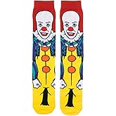 Grand Clothing Outlet Stephen Kings IT Pennywise Clown 360 Character Crew Socks