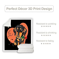 Sleepwish Dachshund Fleece Throw Blanket Cute Soft