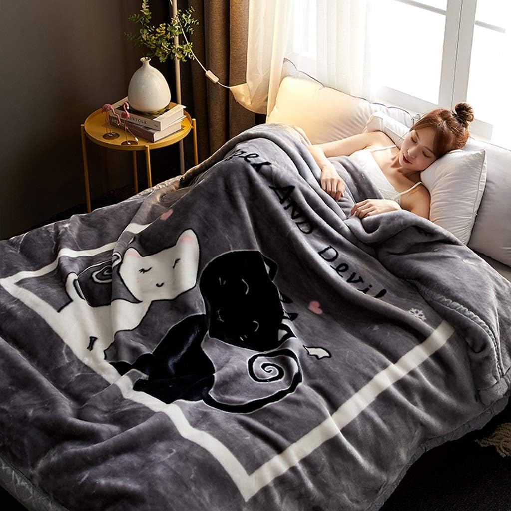 Laije Blanket 148x190 cm Double Thick Warm and Cosy Stylish Pattern Extra Soft Throw Sofa Bed Blanket Winter for Kids Adults (Color : F)