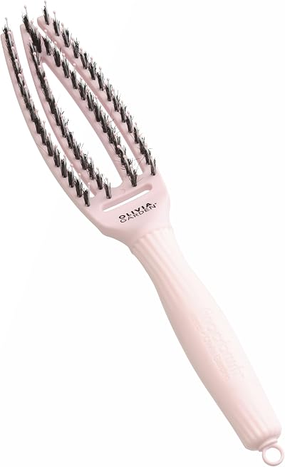 Olivia Garden Fingerbrush Care Iconic Small Pink Detangling Brush Boar Nylon