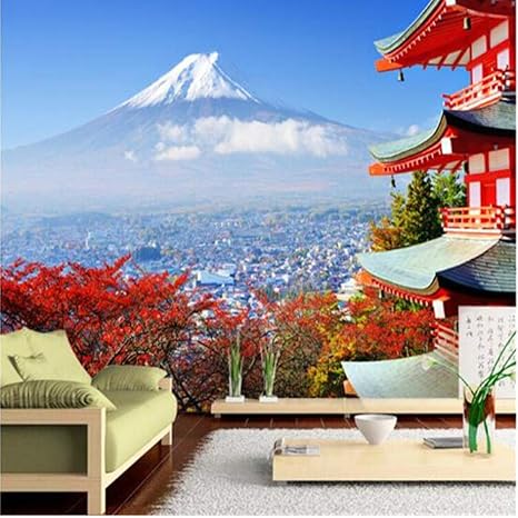Amazon Co Jp Wuyyii 写真の壁紙富士日本の国旗風景モダンなリビングルームベッドルームテレビ壁の入り口壁壁画 1x100cm Diy 工具 ガーデン