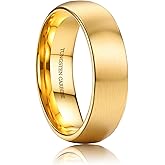 ORAZIO Tungsten Wedding Rings for Men 6/8mm Mens Wedding Band Black/Silver/Gold Plated Mens Rings,Brushed Matte Finish Polished Edge Engagement Promise Band Men Ring Jewelry Comfort Fit 7-14