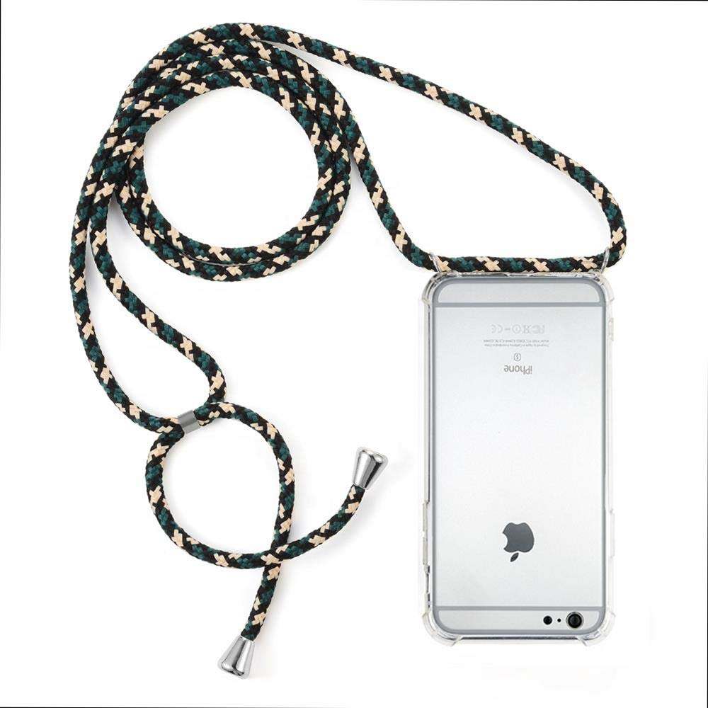 simplecase Mobile Phone Chain Suitable for iPhone 6, Crossbody Phone Case Necklace, Black, Case with Cord for Hanging, Silicone Mobile Phone Protective Case with Strap/Cord with Case for Hanging