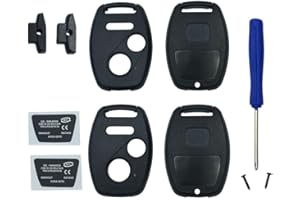 WICUASIX New Key Fob Shell Case Fit for Honda CR-V Odyssey Accord Crosstour Civic CR-Z Fit Keyless Entry Remote Key Housing Replacement with Screwdriver (2+1Button 2PCS)
