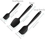 iNeibo Heat Resistant Silicone Spatulas 3-Piece Set Nonstick BPA Free FDA view 3