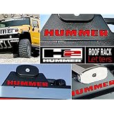 BDTrims Roof Rack Raised Letters Compatible with Hummer H2 Models (Red, 3 Rails)