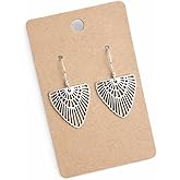 Art Deco Filigree Charms on Sterling Silver Earrings