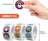 ZTMY 1500Pcs Reward Stickers 3 Roll 24 Designs Multicoloured for Classroom view 2