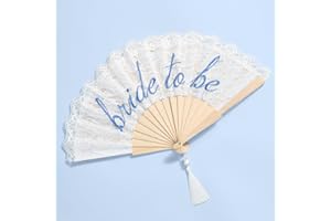 xo, Fetti White Lace Bride to Be Folding Fan | Bridal Something Blue, Wedding Accessory, Bridesmaid Gift, Embroidered Bachelorette Outfit
