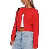 Women Y2k Crop Cardigan Sweater Crop Button Down Cardigan Cute Long Sleeve Sweater Open Front Lightweight Knit Tops