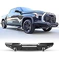 AUTOFREE Full-Width Front Bumper Compatible for Toyota Tundra 2022 2023 2024 Pickup, Heavy Duty Steel Front Bumper & Side Wings w/LED Light Bar Mounting Bracket/D-Ring Shackles/DIY Paintable Frames