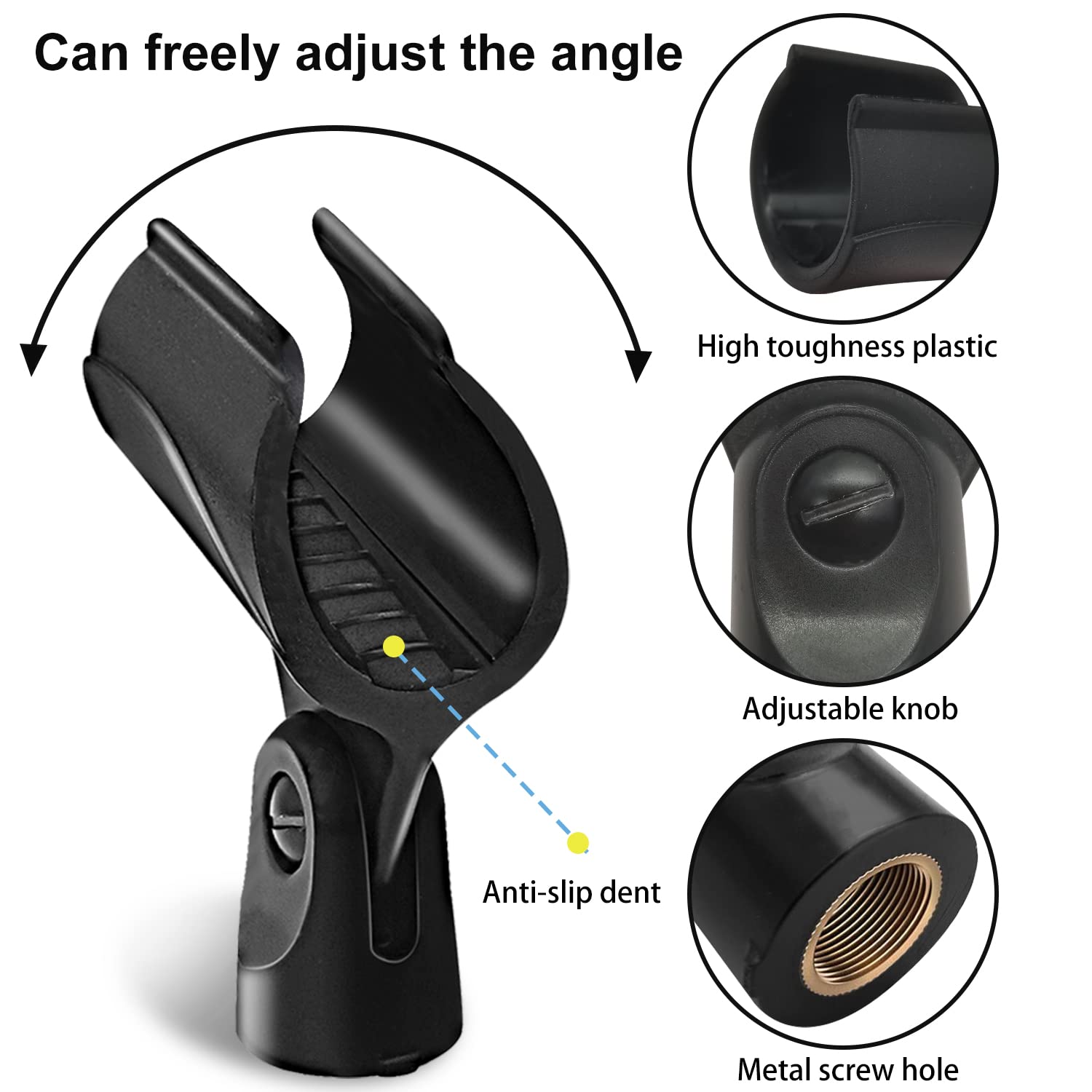 Universal Microphone Clip Holder, Comes with 5/8