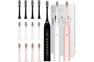MSETGRD 3 Pack Electric Toothbrush with 6 Modes, Rechargeable Toothbrush with 12 Brush Head, Fast Charge 2 Min and 30s Timer Toothbrush