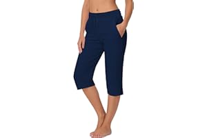 Deerose Women Capris Pants Quick Dry Beach Swimming Pants with Pockets