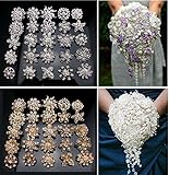 L'vow Rhinestone Crystals Brooches Collar Pin Bouquet Kit Pack of 24