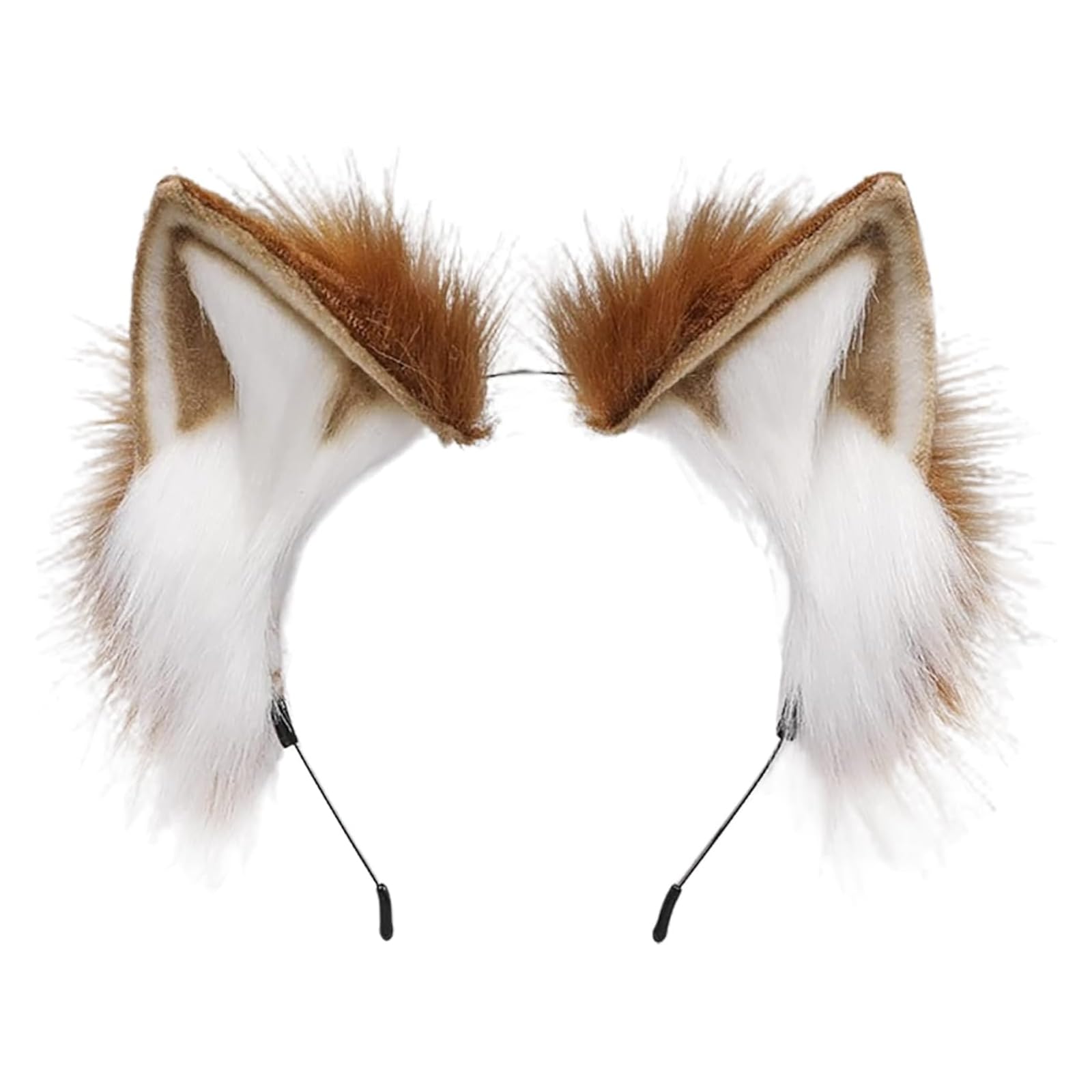 Ycfish Handmade Faux Fur Cat Ear Headband Cosplay Costume Party Cute Head Accessories for Halloween, Fluffy Wolf Fox Cat Ears Headband Costume Hair Hoop — image 1