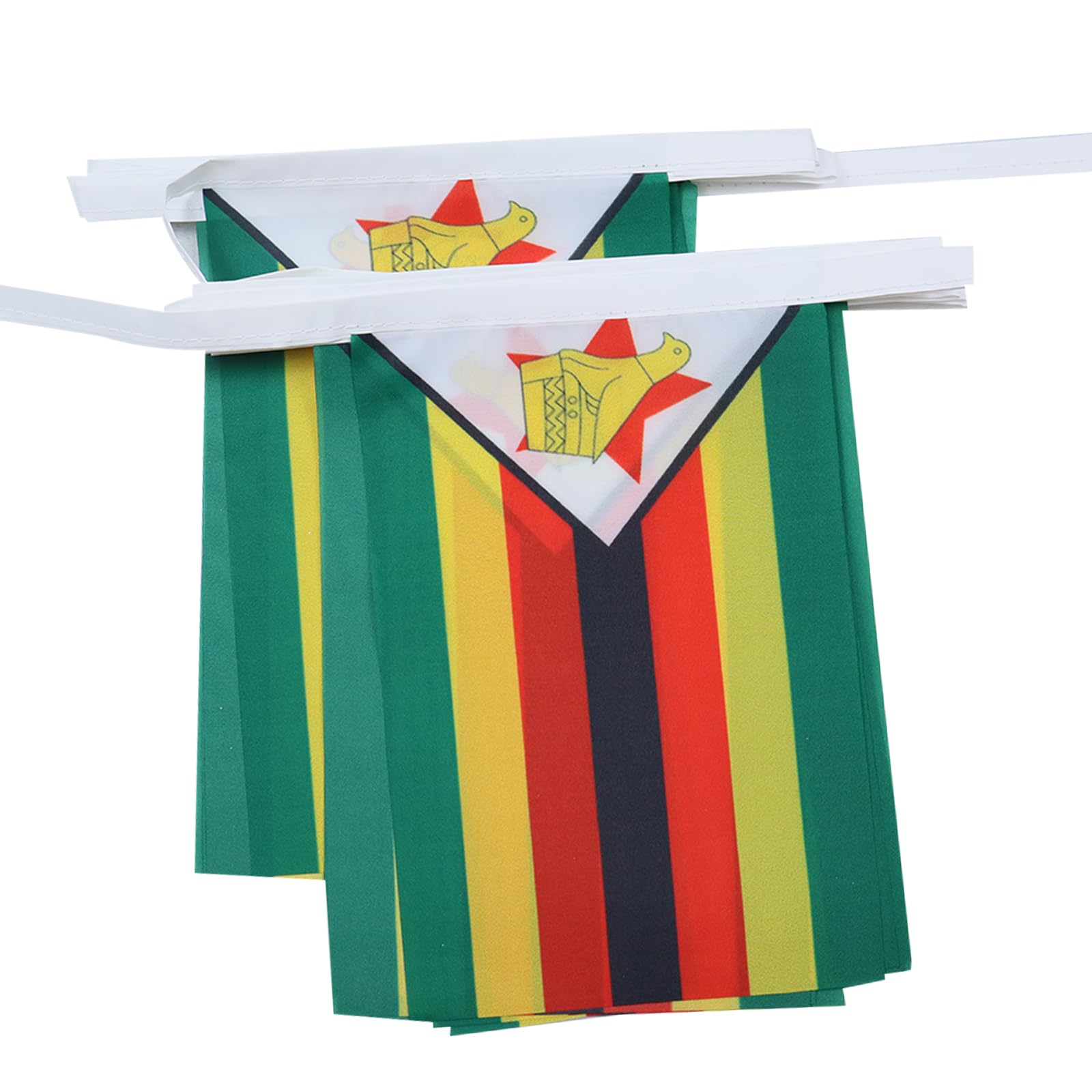 AZ FLAG Zimbabwe Bunting Flag, 20 Ft Garland with 20 Small Zimbabwean Flags 8'' x 6'', 100% Polyester String Pennant, 6 meters
