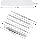 SHW 5Pcs Blackhead Remover Tool Set with Case - Stainless Steel Acne Extractor view 2