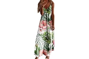 GENERIC Hawaiian Dresses for Women 2024,Spring Summer Elegant Party Boho Maxi Dress Beach Vacation Sun Dresses Trendy Cruise Wear