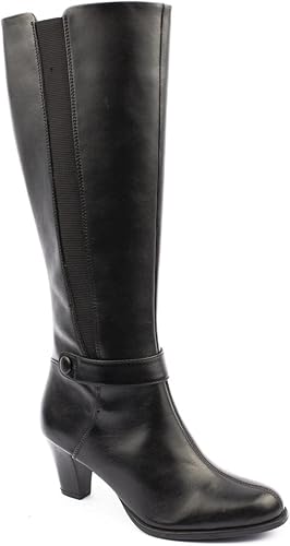 clarks black leather knee high boots