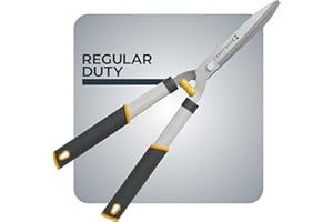 Woodland Tools 22" Regular Duty Hedge Shears - High Carbon Steel Blades, Non-Stick Coating, Cushioned Grips, Shock-Absorbing Bumpers, Manual Hedge Clippers for Shrubs and Bushes