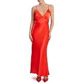 BARDOT Capri Slip Dress for Women - Fire Red Midi Occasion Dress, Slip Style, V-Neckline, Deep V-Back, Elegant &amp; Timeless
