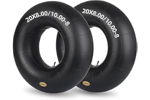 GICOOL 20x8.00-8 20x10.00-8 Inner Tubes, 2 Pack with TR4 Valve Stem, Heavy-Duty Replacement Tubes for Lawn Mowers, Tractors, 