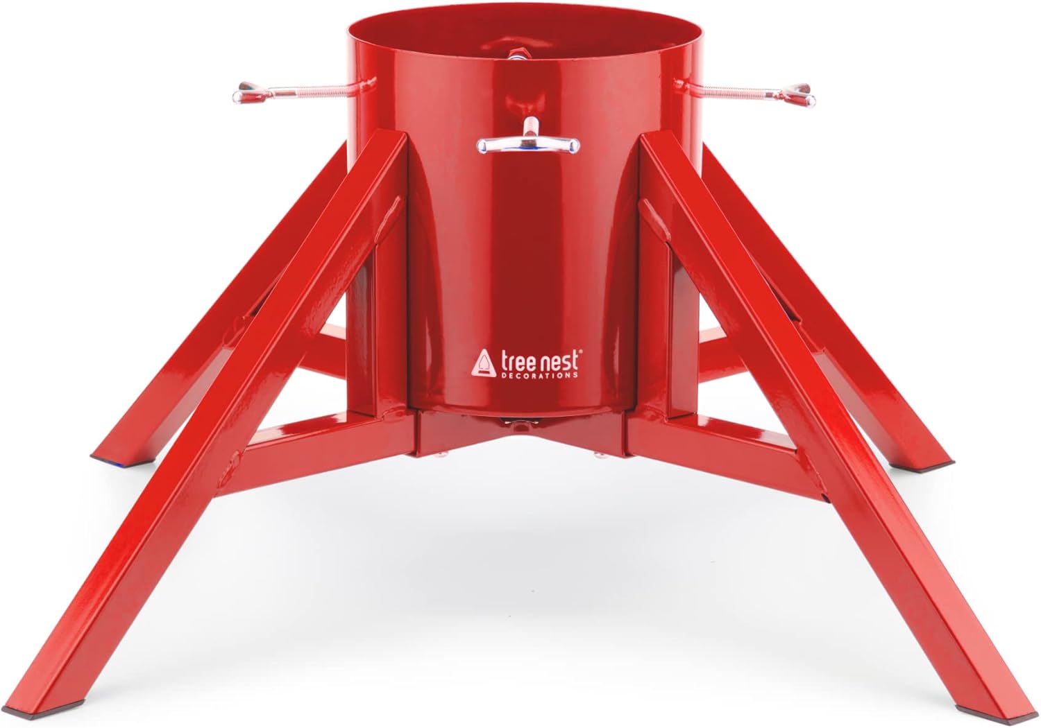 Tree Stands - Tree Nest Christmas Tree Stand Base Tree Holder Modern Design for 10ft Real Trees Steel Stable for Xmas Tree Decoration Geometric (Large,Red)