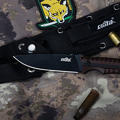 CIMA Fixed Blade Survival Knife Full Tang Hunting Knife with ...