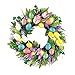 Collections Etc Lighted Easter Egg and Tulip Wreath