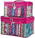 World Traveler Boho Patchwork Collection Cosmetic Train Case (2 piece set)